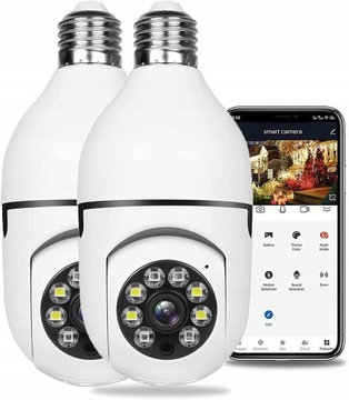 2-pakowa bezprzewodowa kamera WiFi z żarówką Kamer