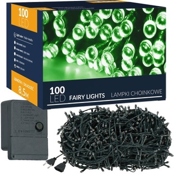LAMPKI 100LED CHOINKĘ PRĄD GIRLANDA ŚWIETLNA ZIELONE ZEW/WEW CHOINKOWE