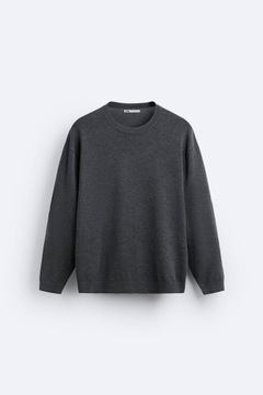 ZARA klasyczny sweter regular fit szary M