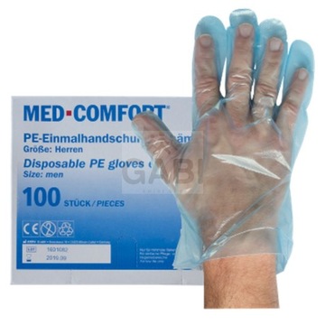 RĘKAWICE FOLIOWE HDPE 100 SZTUK MED-COMFORT