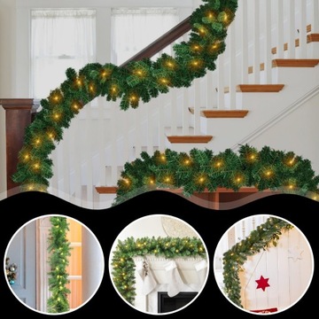 ИСКУССТВЕННАЯ РОЖДЕСТВЕНСКАЯ ЕЛКА ГИРЛЯНД 100 СВЕТОДИОДНЫХ ЦЕПИ ЗЕЛЕНАЯ ТОЛЩИНА 270 см