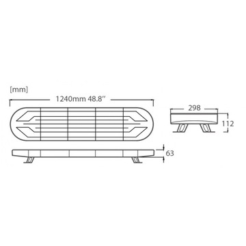 СВЕТОДИОДНАЯ ПРЕДУПРЕЖДАЮЩАЯ ПЛАНКА 124см, С ПОДСВЕТКОЙ НАДПИСИ