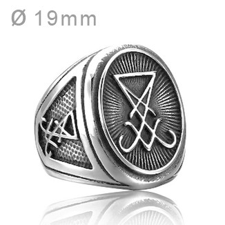 Sygnet Pierścień sigil Lucyfera satanistyczny 19mm