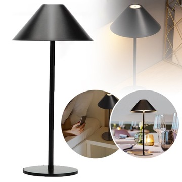 LAMPA STOŻKOWA KLOSZEM Z CZARNYM LED 3W 4000mAh
