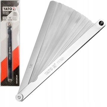 YATO 7221 SZCZELINOMIERZ 200mm 17 LISTKÓW 0,02-1mm