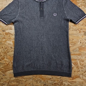 Koszulka T-shirt w Splot FRED PERRY Szara Nowy Model Męska Casual 40 / M