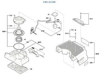 Корпус мотора промышленного пылесоса Bosch GAS35L
