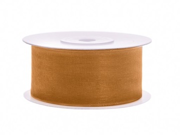 WSTĄŻKA SZYFONOWA ORGANZA 3,8cm/25m ZŁOTA CIEMNA