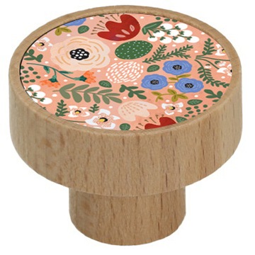 GAŁKA MEBLOWA GD08 DREWNIANA GAMET KWIATY V95