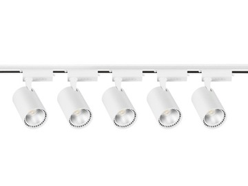 Oświetlenie Szynowe 5x Lampa Reflektor 20W 6000K Szynoprzewód 2m 1-Fazowy