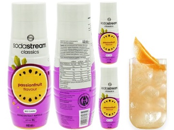 3x SYROP KONCENTRAT SODASTREAM PASSIONFRUIT ZERO MARAKUJA 9L NAPOJU Z 440ML