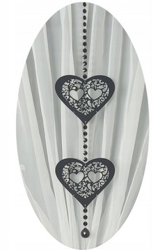 ZAWIESZKA AŻUROWA SERCA 15 OZDOBA AŻUR CZARNA GIRLANDA KRYSZTAŁ CZARNE LOFT