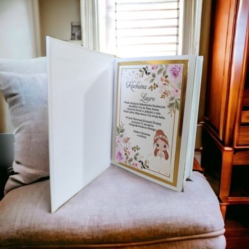 Biblia prezent podraunek pamiątka I Komunia nadruk wklejka personalizowana
