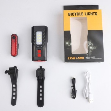 КОМПЛЕКТ ВОДОНЕПРОНИЦАЕМЫХ ФАР И ЗАДНИХ ФОНАРОВ ДЛЯ ДОРОЖНЫХ ВЕЛОСИПЕДОВ
