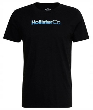 HOLLISTER Czarna Koszulka T-shirt Logo _ S