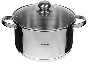 Серебряный горшок с крышкой 22СМ 4,5л HOFFNER STEEL