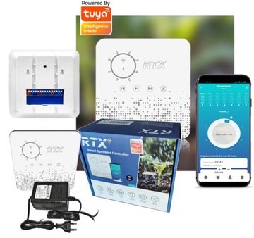 Sterownik nawadniania podlewania ogrodu RTX TUYA WiFi 8 Stref Auto Timer