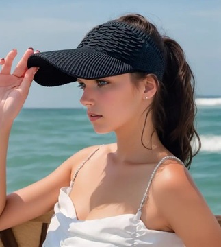Женская крыша Sun Sun Beach Cap с новой черной крышей