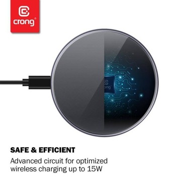 Bezprzewodowa ładowarka Crong Qi 15W USB-C Czarny