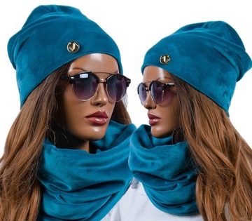 ELEGANCKI Komplet CZAPKA + KOMIN PANTERKA KOLORY