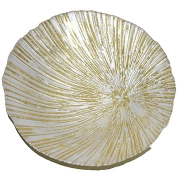 MISA SZKLANA ZŁOTA 22X22X4 CM
