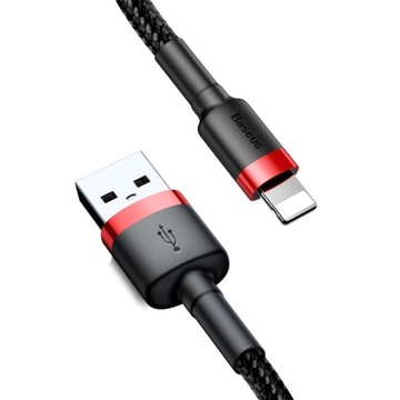 Kabel przewód mocny Baseus USB do iPhone Lightning 2.4A 1m + oplot