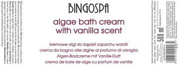 КРЕМ-ВОДОРОСЛИ ДЛЯ СПА-ВАННЫ 500 мл РАССЛАБЛЕНИЕ И УВЛАЖНЕНИЕ BINGOSPA