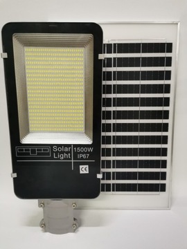 LATARNIA ULICZNA 1500W LAMPA SOLARNA+PANEL+UCHWYT