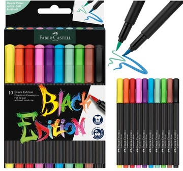 Pisaki Pędzelkowe Black Edition x10 Faber-Castell