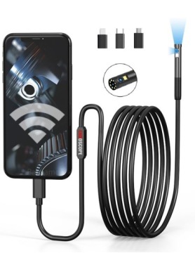 ENDOSKOP KAMERA INSPEKCYJNA W300 DUAL 2x FULLHD WIFI ANDROID IOS APP 8mm 3m