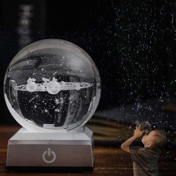 МАЛЕНЬКАЯ СОЛНЕЧНАЯ СИСТЕМА 3D ХРУСТАЛЬНЫЙ ШАР СО СВЕТОДИОДНОЙ НОЧНОЙ ЛАМПОЙ