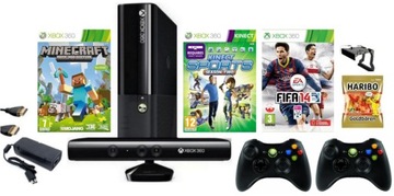 Konsola Microsoft Xbox 360 E 500 GB Kinect 2 x Pad