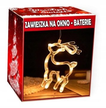 Ozdoba okienna RENIFER LED CIEPŁE ŚWIATŁO