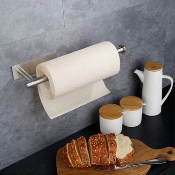 UCHWYT WIESZAK NA RĘCZNIK PAPIEROWY KUCHENNY PRZYKRĘCANY LOFT SREBRNY V5