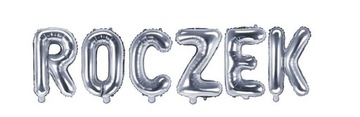 Balony foliowe napis na ROCZEK srebrny 40cm party