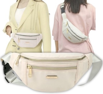 SASZETKA NERKA DAMSKA TOREBKA LISTONOSZKA NA RAMIĘ TORBA CROSSBODY BEŻOWA
