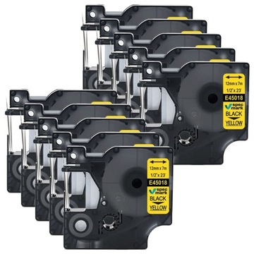 Taśma do DYMO D1 45018 12mm S0720580 zestaw 10 szt