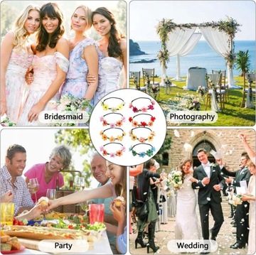 Цветочный венок из 8 штук, корона на лоб,