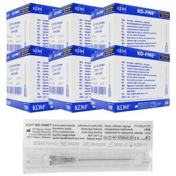 IGŁY INIEKCYJNE KDM KD-Fine 0.7x40mm 22G 600 szt.