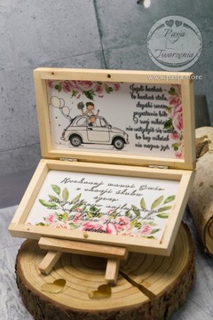 Pudełko pamiatka prezent na pieniądze ślub wesele