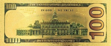 Красивая позолоченная банкнота номиналом 100 долларов Коби Брайант IV