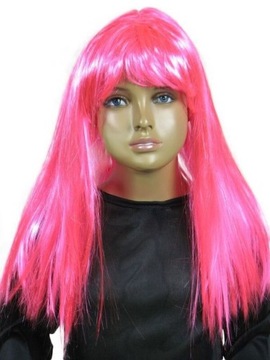 РОЗОВЫЙ ПАРИК РОЗОВЫЕ ДЛИННЫЕ ПРЯМЫЕ ВОЛОСЫ ВОЛОСЫ