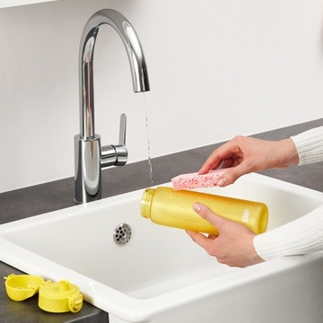 Желтая бутылка для воды Элегантная, тонкая и удобная Жесткий мундштук ION8 0,5 л