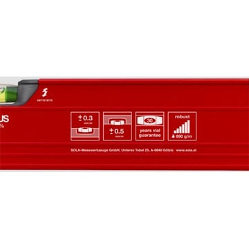 Алюминиевый уровень SOLA RED 3, длина 60 см.