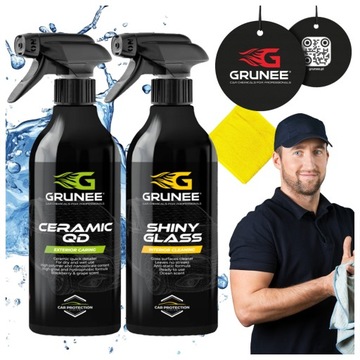 PŁYNNE SZKŁO CERAMIC QD Ochrona całego auta + SHINY GLASS+GRATISY