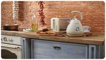 Набор бытовой техники GORENJE RETRO Чайник K17CLI + тостер T1100CLI бежевый мелкая бытовая техника