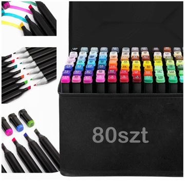 АЛКОГОЛЬНЫЕ МАРКЕРЫ 80 ШТ. Маркеры Маркеры Двусторонние маркеры Pro + СУМКА