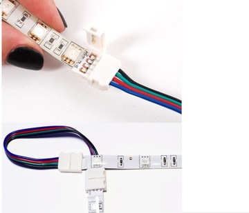 KONEKTOR DO TAŚM LED ZŁĄCZKA 4 PIN RGB Z PRZEWODEM