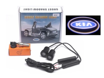 2x LED LOGO PROJEKTOR HOLOGRAM HD 3D NA DRZWI KIA WSZYSTKIE MODELE