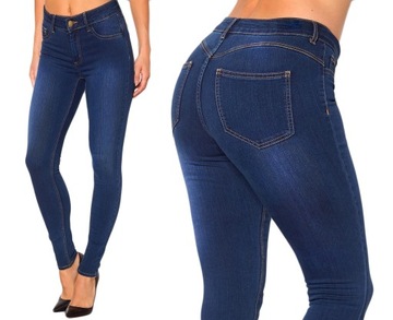 SPODNIE WYSZCZUPLAJĄCE WYSOKI STAN JEANS PUSH UP